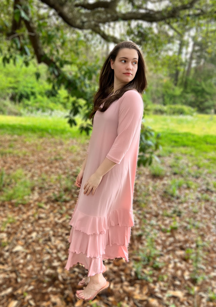 Gabby Ruffled Layering Dress Solid Zadie B's Fashions Gabby Ruffled Layering Dress Solid Zadie B's Fashions