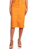 Twill Calf Length Skirt-77546