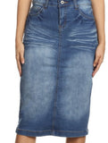 Vintage Denim Skirt w/ Washed Effect