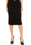 Twill Calf Length Skirt-77546