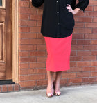 Pencil Skirt Coral Pink