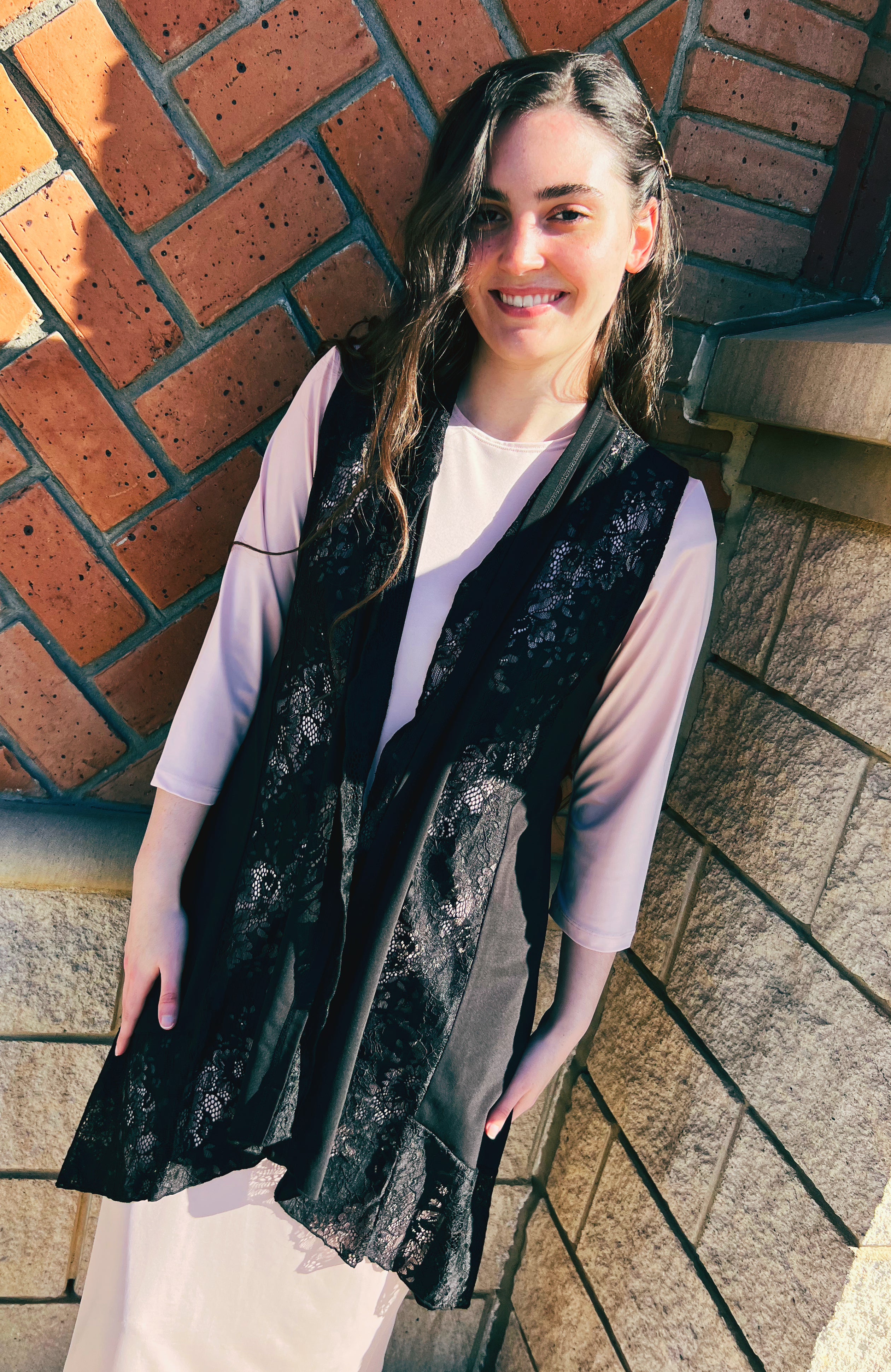 トップス 2WAY SATIN BATTEN LACE VEST 2WAY Satin Batten Lace Vest