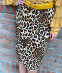Pencil Skirt - Brown Leopard