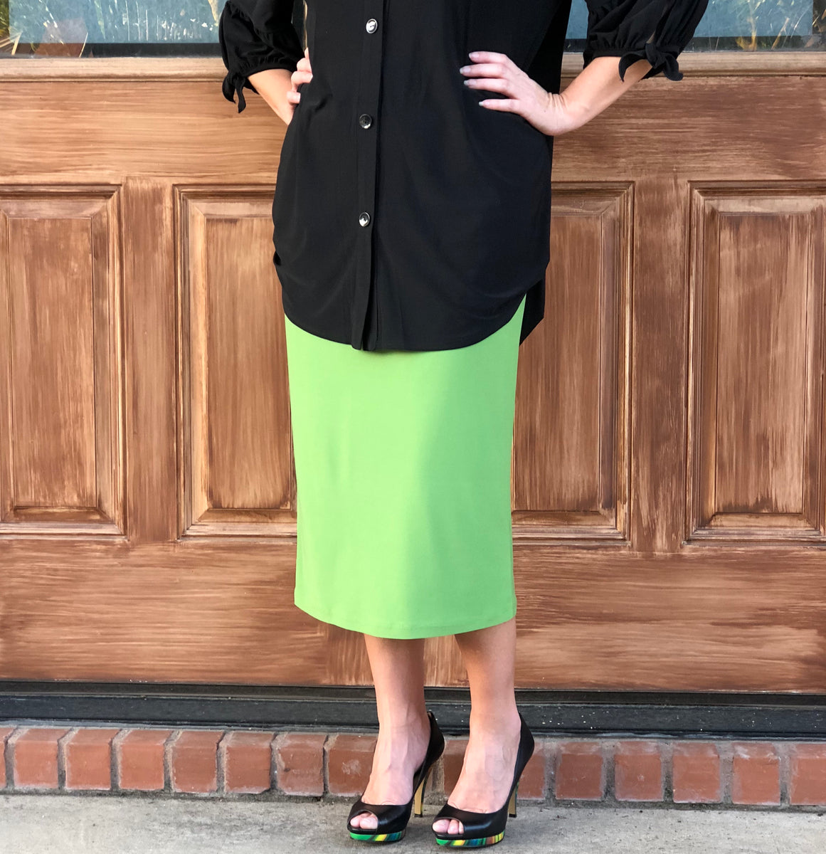 Apple green pencil on sale skirt