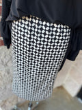 Pencil Skirt - B/W Abstract