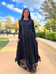 Amina Pleated Lace Dress